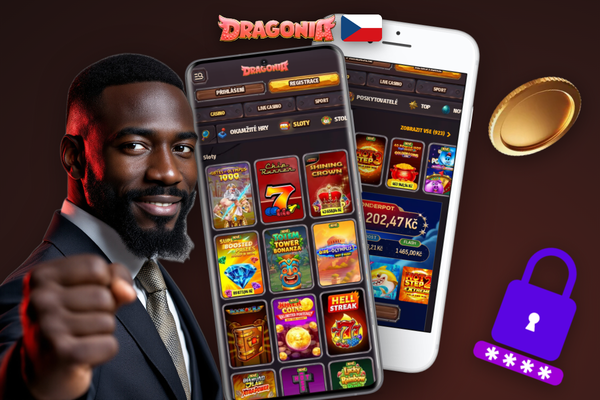 Dragonia Casino přihlášení aplikace s přihlášením otiskem prstu a push notifikací o bonusu