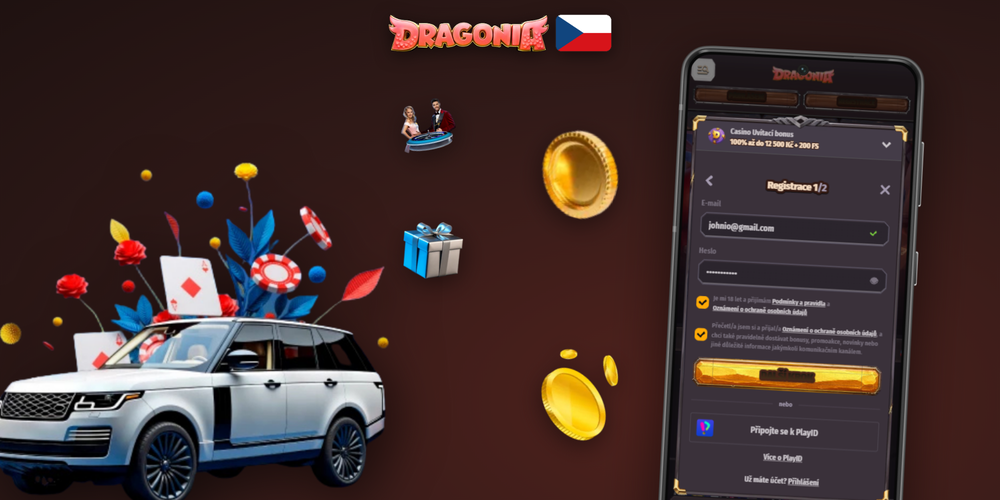 Sekce nastavení účtu s přepínačem dvoufaktorového ověření v Dragonia Casino